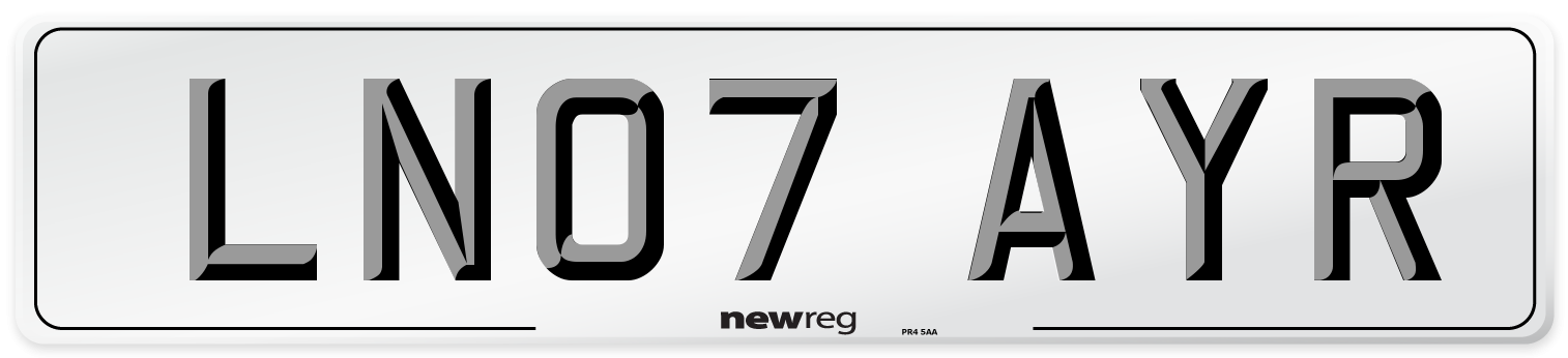 LN07 AYR Number Plate from New Reg